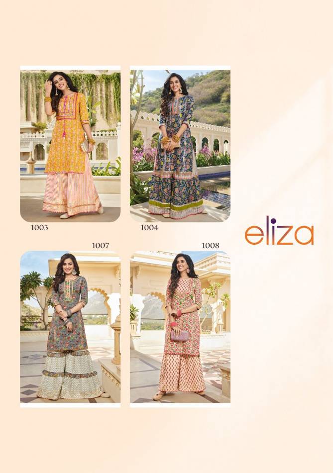 Eliza 1 New Designer Festive Wear Cotton Printed Kurti With Bottom Collection